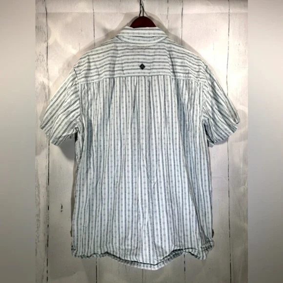 Prana Button Down Organic Cotton Mens Short Sleeve Relaxed Fit Shirt Sz XL - Picture 2 of 13